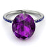 Hidden Halo Oval Amethyst Engagement Ring - Gemma No. 315