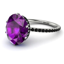 Hidden Halo Oval Amethyst Engagement Ring - Gemma No. 309 image 1