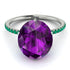 Hidden Halo Oval Amethyst Engagement Ring - Gemma No. 306