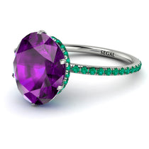 Hidden Halo Oval Amethyst Engagement Ring - Gemma No. 306 image 1