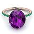 Hidden Halo Oval Amethyst Engagement Ring - Gemma No. 305