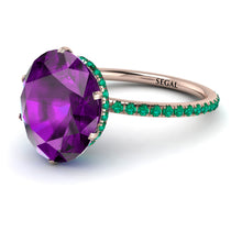 Hidden Halo Oval Amethyst Engagement Ring - Gemma No. 305 image 1