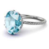 Hidden Halo Oval Aquamarine Engagement Ring - Gemma No. 403 image 1
