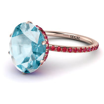 Hidden Halo Oval Aquamarine Engagement Ring - Gemma No. 411 image 1