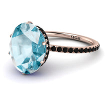 Hidden Halo Oval Aquamarine Engagement Ring - Gemma No. 408 image 1