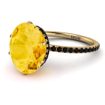 Hidden Halo Oval Citrine Engagement Ring - Gemma No. 607 image 1