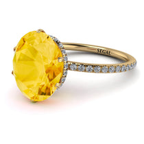 Hidden Halo Oval Citrine Engagement Ring - Gemma No. 601 image 1