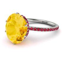 Hidden Halo Oval Citrine Engagement Ring - Gemma No. 612 image 1