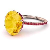 Hidden Halo Oval Citrine Engagement Ring - Gemma No. 611 image 1