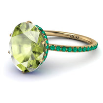 Hidden Halo Oval Peridot Engagement Ring - Gemma No. 704 image 1