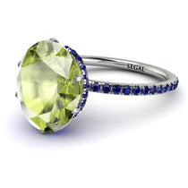 Hidden Halo Oval Peridot Engagement Ring - Gemma No. 715 image 1