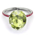 Hidden Halo Oval Peridot Engagement Ring - Gemma No. 712