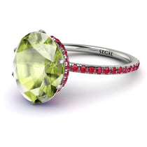 Hidden Halo Oval Peridot Engagement Ring - Gemma No. 712 image 1