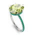 Hidden Halo Oval Peridot Engagement Ring - Gemma No. 706
