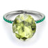 Hidden Halo Oval Peridot Engagement Ring - Gemma No. 706