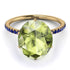 Hidden Halo Oval Peridot Engagement Ring - Gemma No. 713