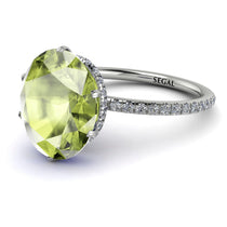 Hidden Halo Oval Peridot Engagement Ring - Gemma No. 703 image 1