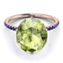 Hidden Halo Oval Peridot Engagement Ring - Gemma No. 714