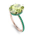 Hidden Halo Oval Peridot Engagement Ring - Gemma No. 705