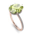 Hidden Halo Oval Peridot Engagement Ring - Gemma No. 702