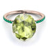 Hidden Halo Oval Peridot Engagement Ring - Gemma No. 705