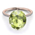 Hidden Halo Oval Peridot Engagement Ring - Gemma No. 702