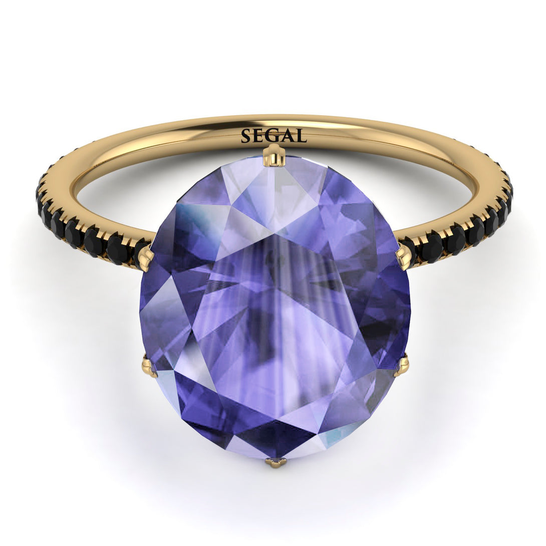 Hidden Halo Oval Tanzanite Engagement Ring - Gemma No. 207