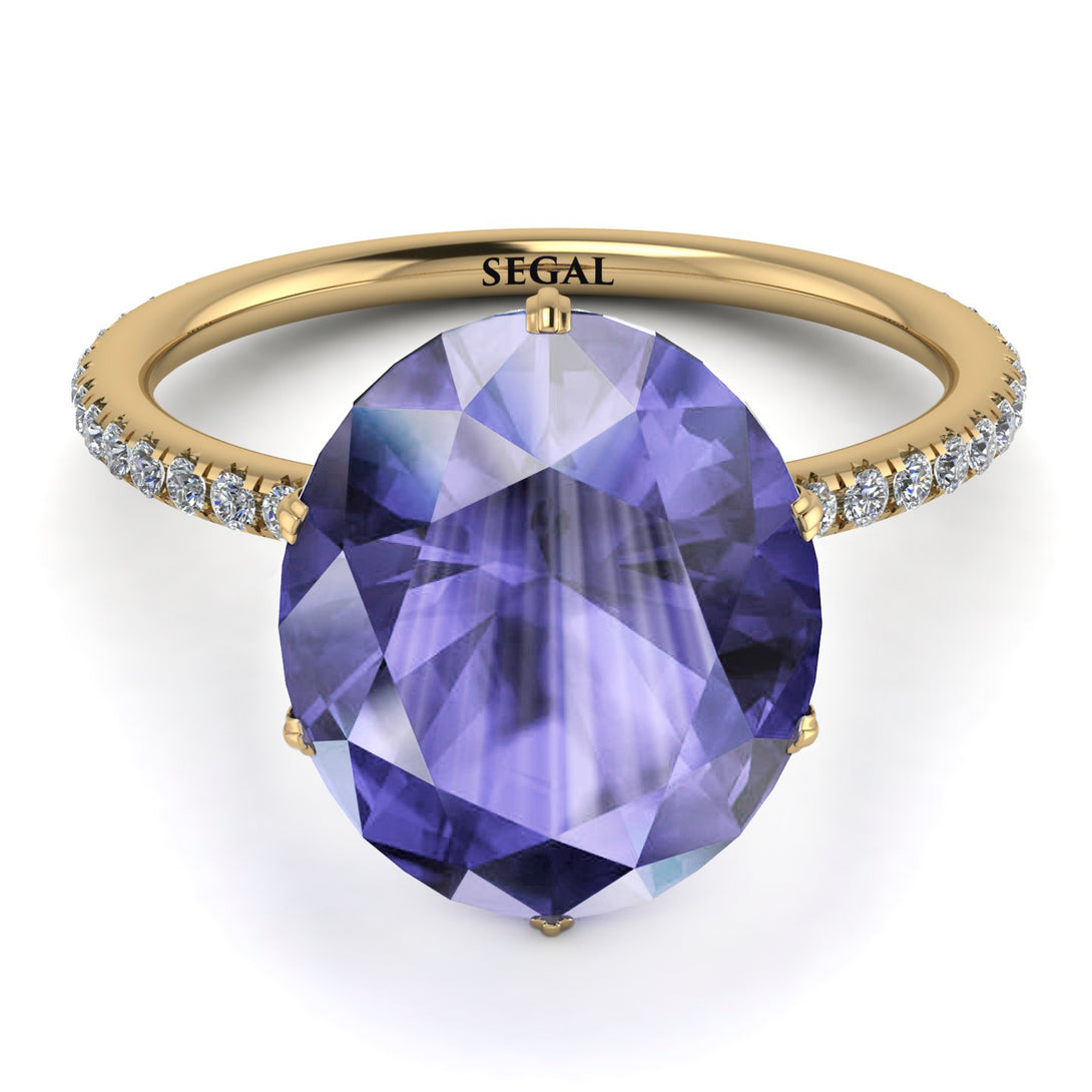 Hidden Halo Oval Tanzanite Engagement Ring - Gemma No. 201