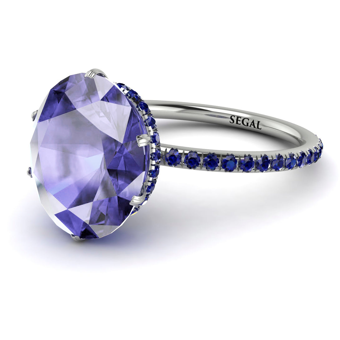Hidden Halo Oval Tanzanite Engagement Ring - Gemma No. 215