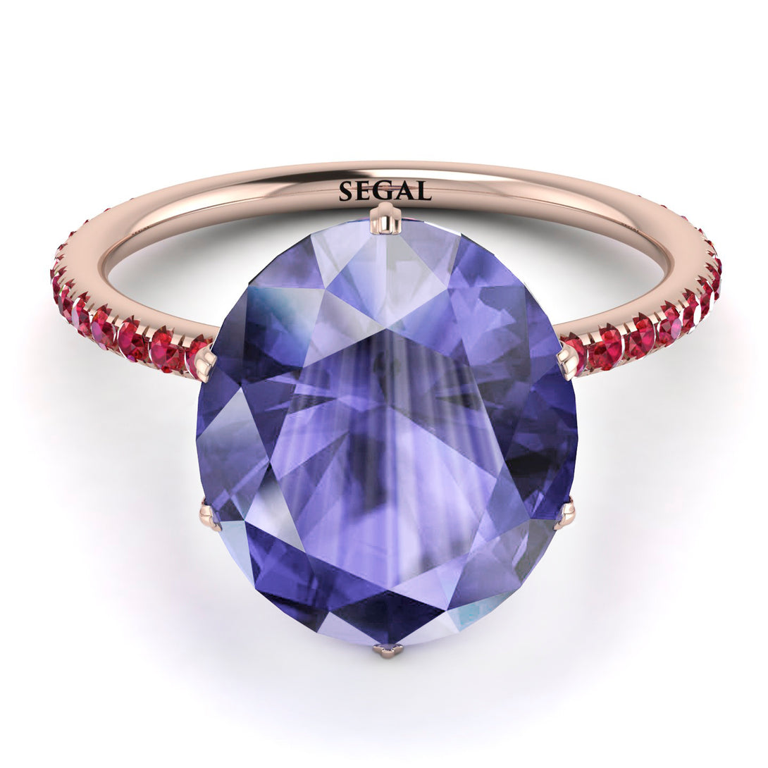 Hidden Halo Oval Tanzanite Engagement Ring - Gemma No. 211