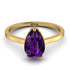 Hidden Halo Pear Amethyst Engagement Ring - Mary No. 301 image 3