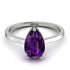 Hidden Halo Pear Amethyst Engagement Ring - Mary No. 315 image 3