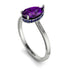 Hidden Halo Pear Amethyst Engagement Ring - Mary No. 315