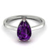 Hidden Halo Pear Amethyst Engagement Ring - Mary No. 312 image 3