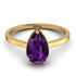 Hidden Halo Pear Amethyst Engagement Ring - Mary No. 313 image 3