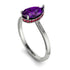 Hidden Halo Pear Amethyst Engagement Ring - Mary No. 312