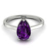 Hidden Halo Pear Amethyst Engagement Ring - Mary No. 309 image 3