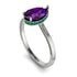 Hidden Halo Pear Amethyst Engagement Ring - Mary No. 306
