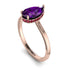Hidden Halo Pear Amethyst Engagement Ring - Mary No. 311