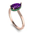 Hidden Halo Pear Amethyst Engagement Ring - Mary No. 305
