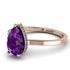 Hidden Halo Pear Amethyst Engagement Ring - Mary No. 302 image 2