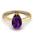 Hidden Halo Pear Amethyst Engagement Ring - Mary No. 310