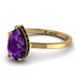 Hidden Halo Pear Amethyst Engagement Ring - Mary No. 307