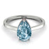Hidden Halo Pear Aquamarine Engagement Ring - Mary No. 412