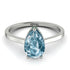 Hidden Halo Pear Aquamarine Engagement Ring - Mary No. 406