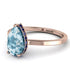 Hidden Halo Pear Aquamarine Engagement Ring - Mary No. 414