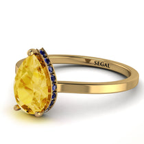 Hidden Halo Pear Citrine Engagement Ring - Mary No. 613 image 1