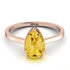 Hidden Halo Pear Citrine Engagement Ring - Mary No. 608 image 3
