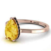 Hidden Halo Pear Citrine Engagement Ring - Mary No. 608 image 1
