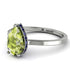 Hidden Halo Pear Peridot Engagement Ring - Mary No. 715